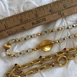 Gold Jewel Tones, Glass necklaces